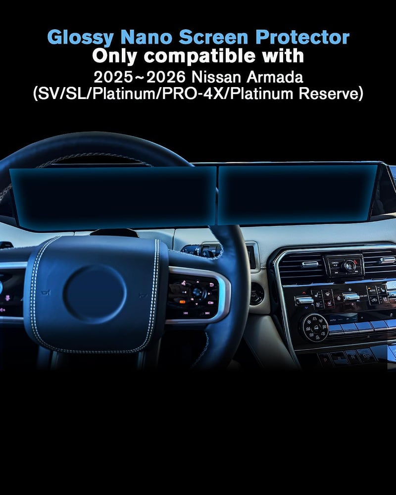 WEIPIN For 4PCS 2025 2026 Nissan Armada Touchscreen & Dashboard High Clarity Screen Protector - Armada (S/SV/SL/Midnight Edition/Platinum) Accessories - Image 2